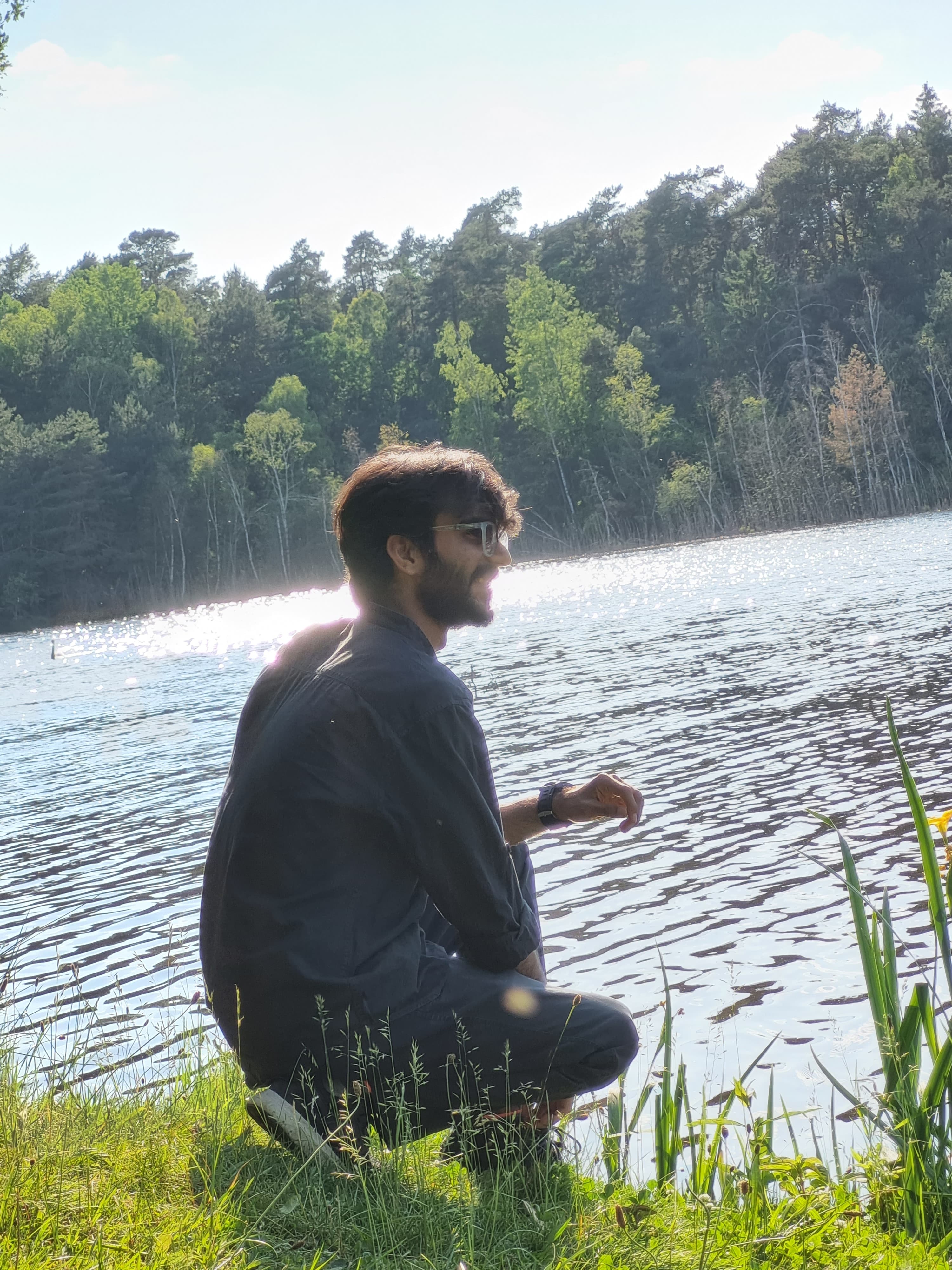 Vishal by a lake in nature